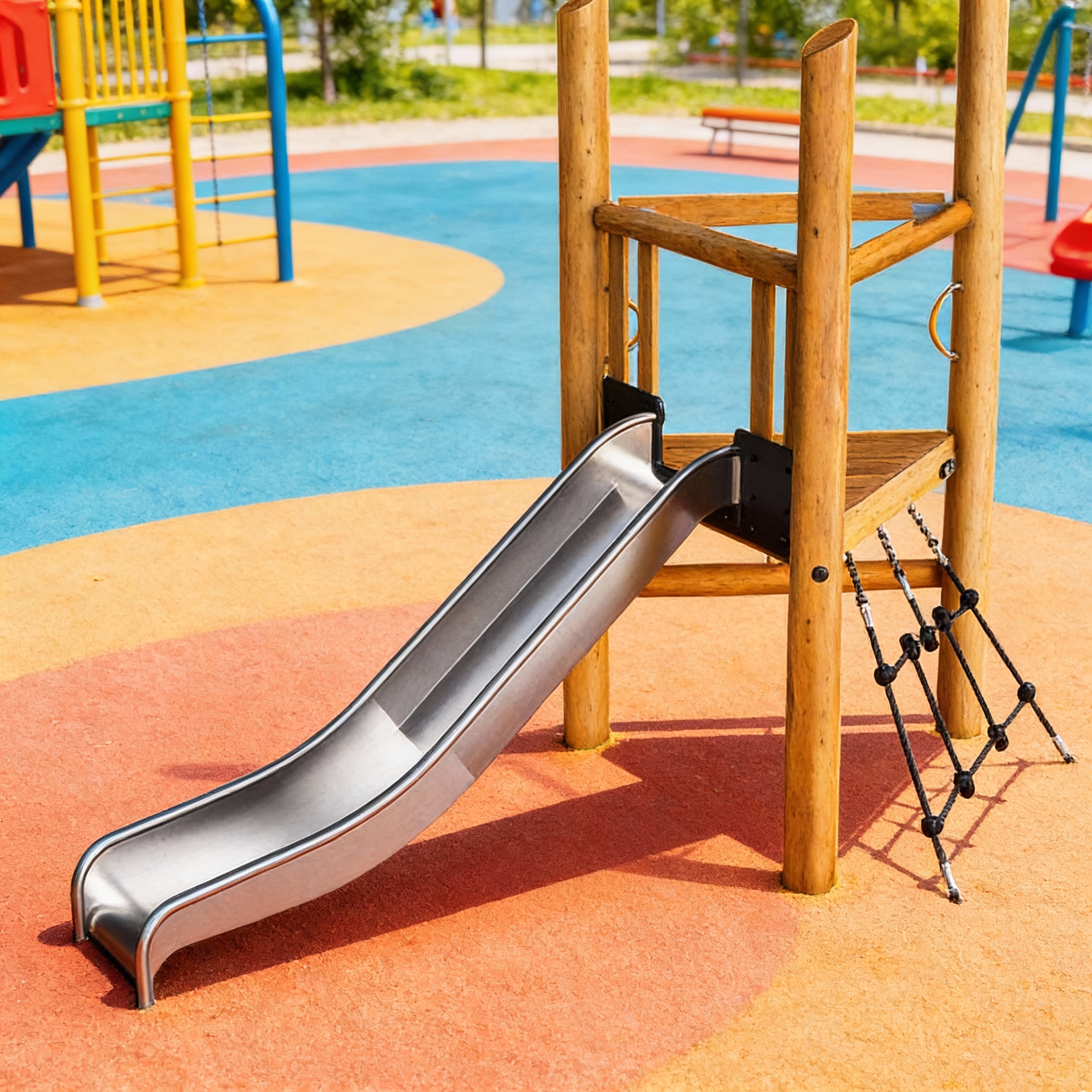 Комплекс для лазания Вышка пожарного с горкой мини