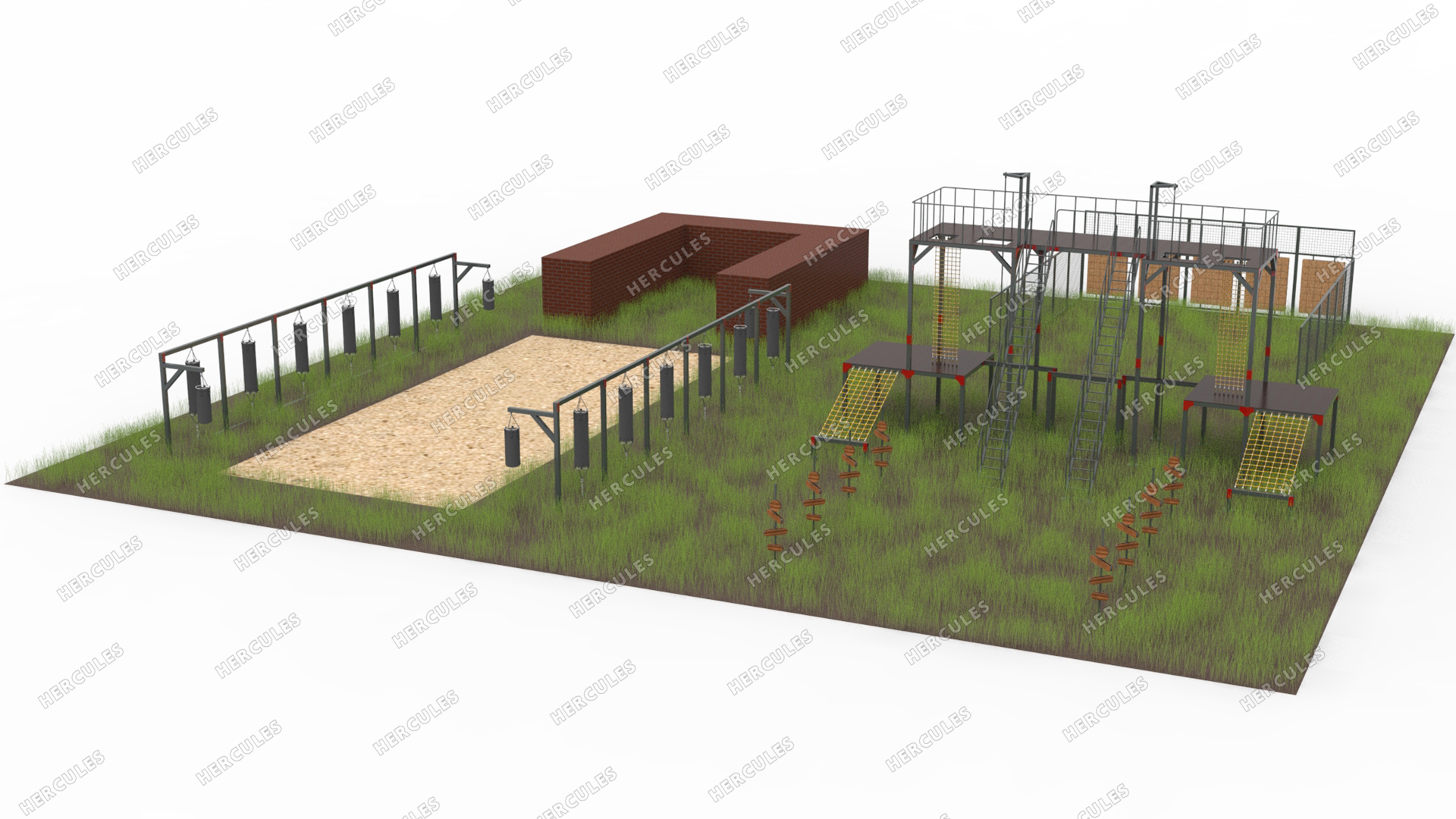 Площадка для рукопашного боя и обучения метанию холодного оружия