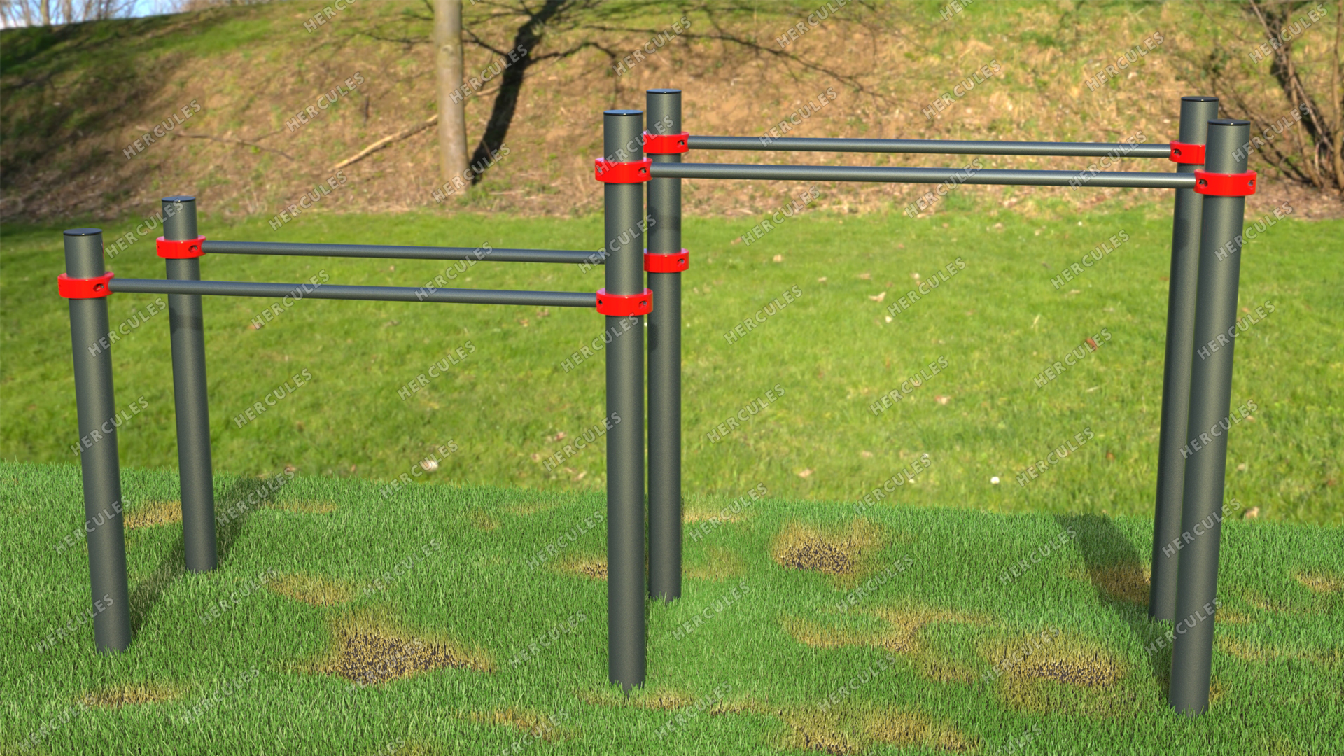 W-2.9.2 Брусья разноуровневые (стационарные с хомутами)