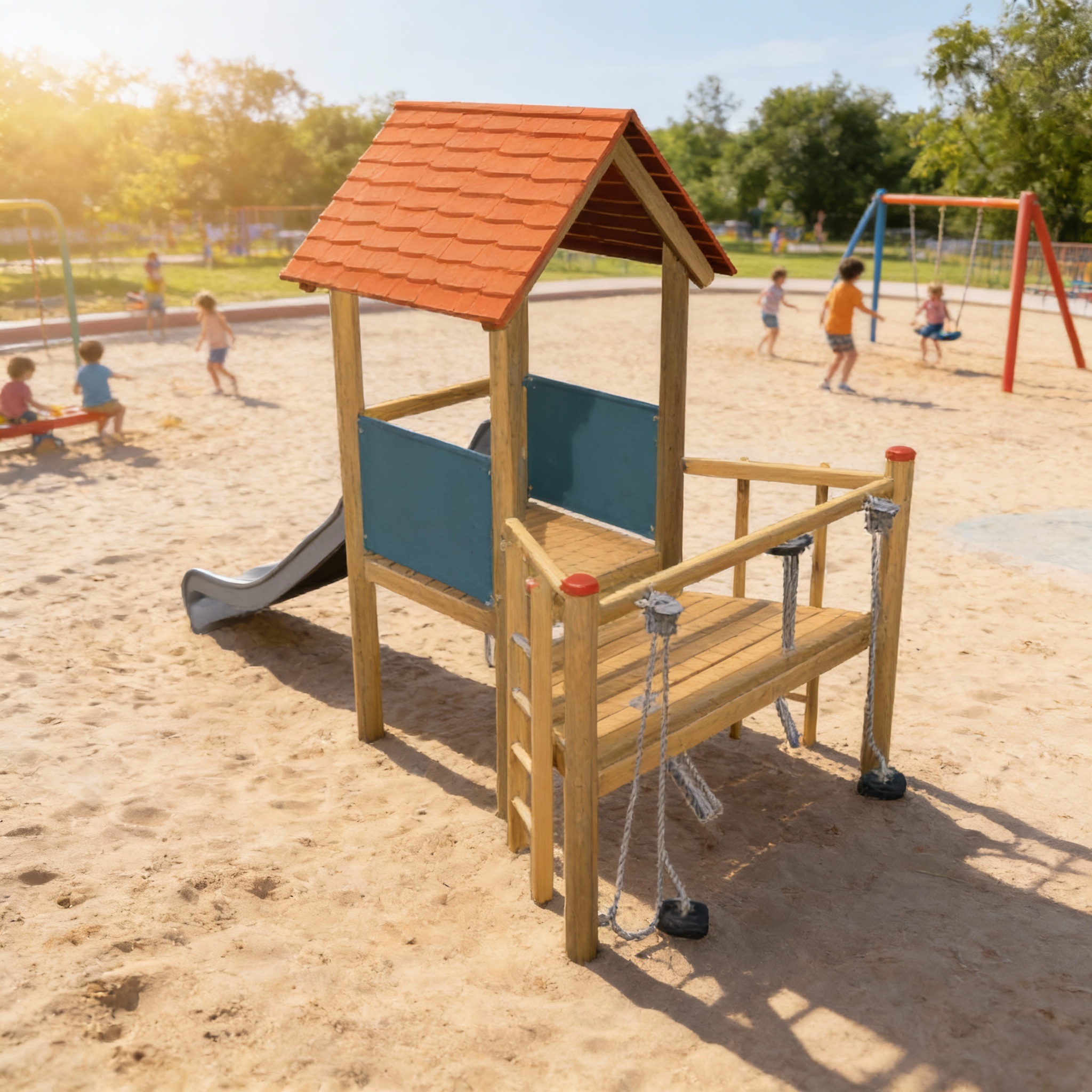 Маленькая площадка для игр с песком