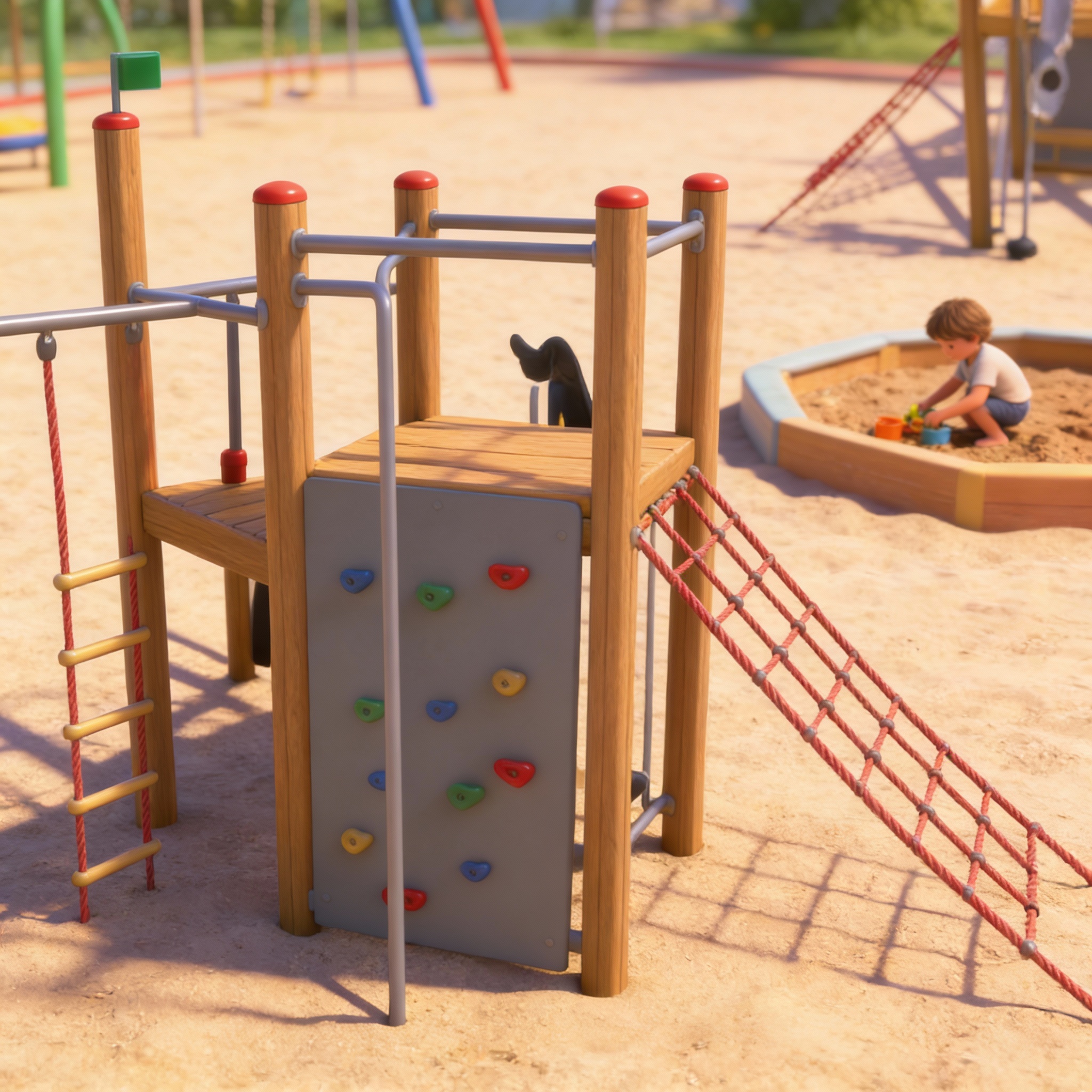 Площадка для лазания и игр с песком