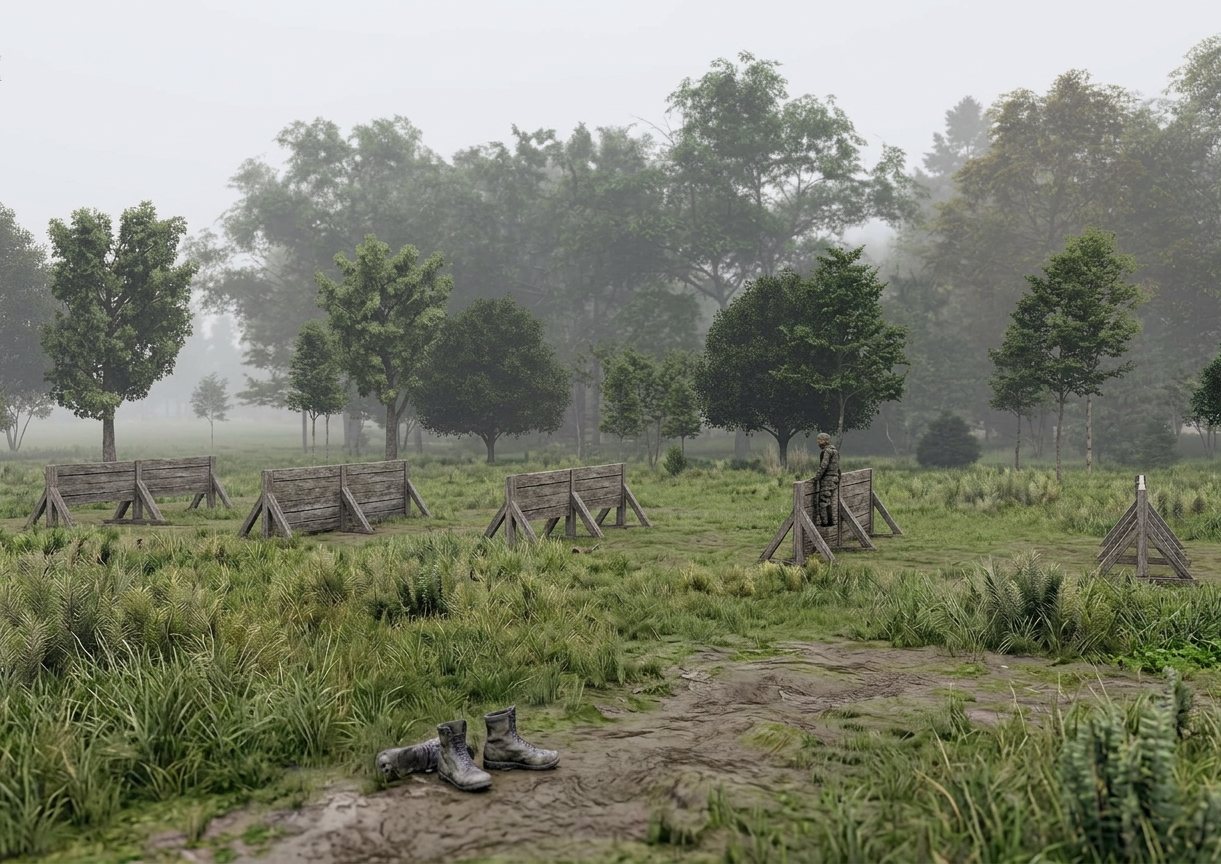 Заборы вверх-вниз - элемент полосы препятствий Разведчик