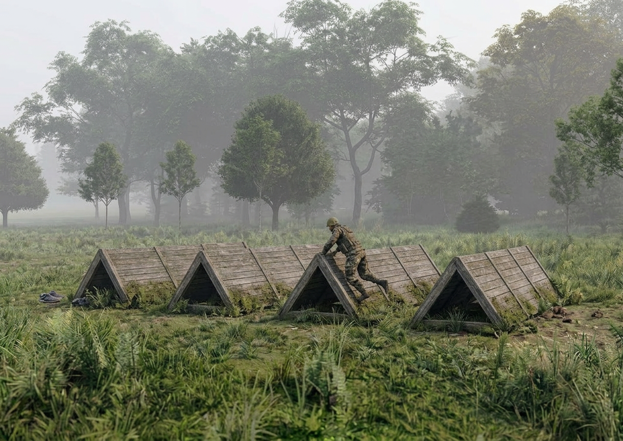 Горизонтальный переход - элемент полосы препятствий Разведчик