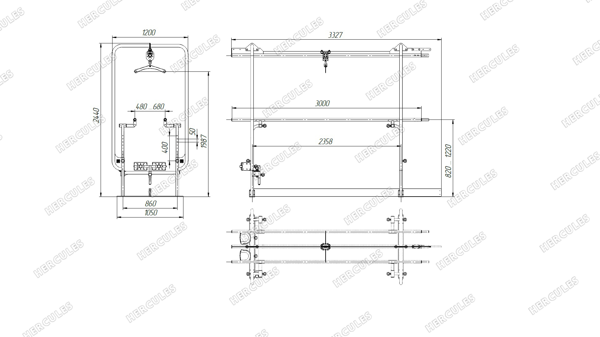 Брусья реабилитационные с монорельсом