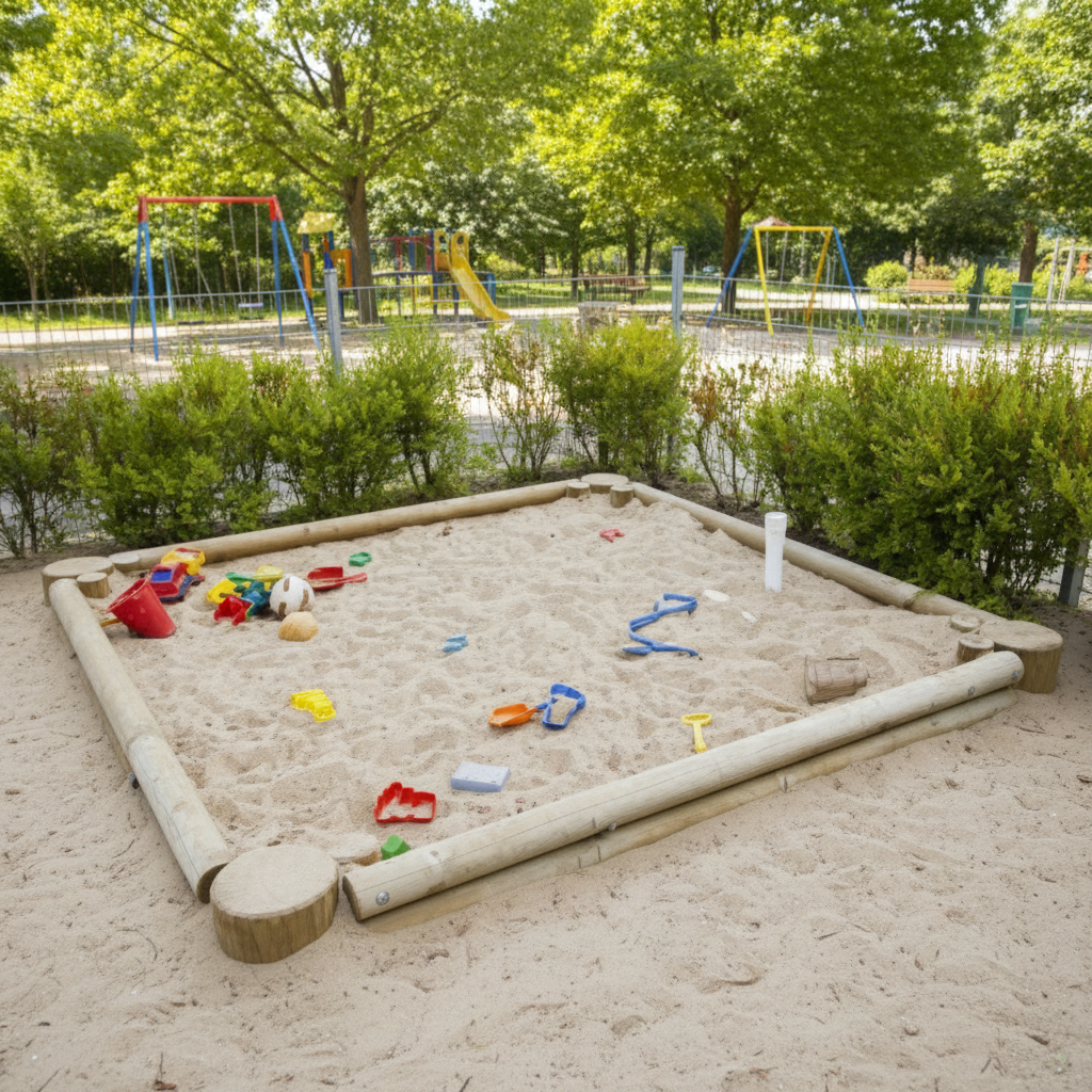 Песочница бревенчатая