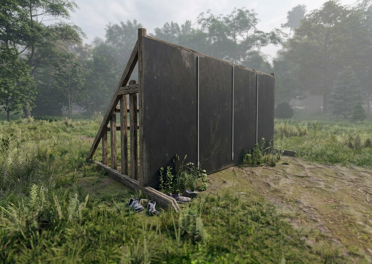 Забор с бревнами - элемент полосы препятствий Разведчик