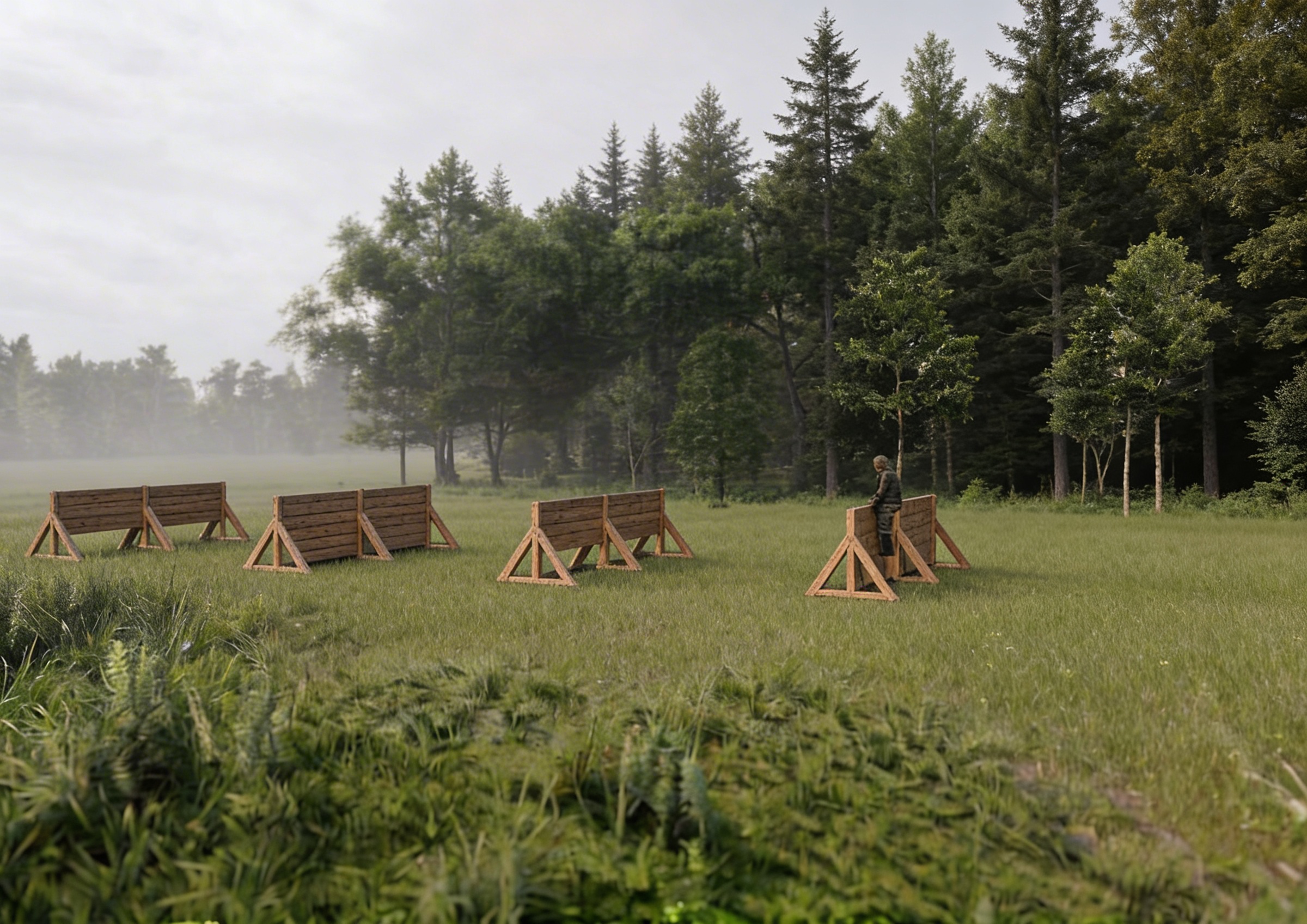 Заборы вверх-вниз - элемент полосы препятствий Разведчик