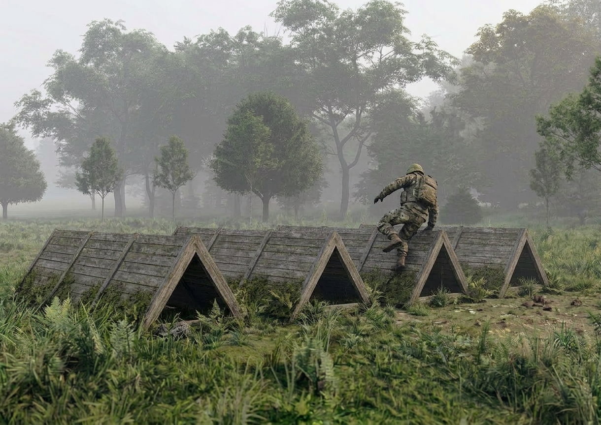 Горизонтальный переход - элемент полосы препятствий Разведчик