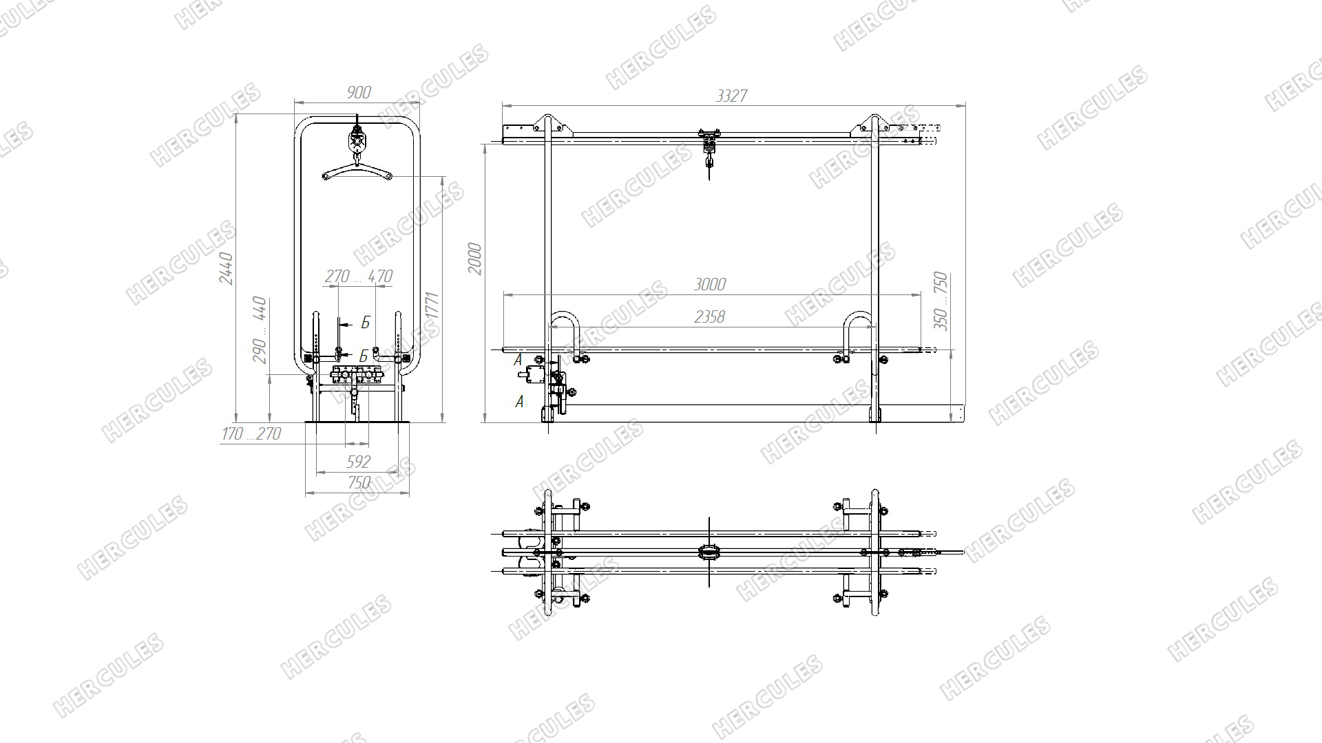 Брусья реабилитационные с монорельсом (для детей)