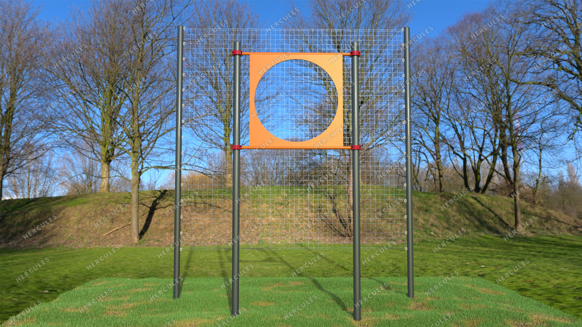 Мишень (на хомуах) на стойках круглая для выполнения испытания «Метание теннисного мяча в цель дистанция 6 м», диаметр отверстия 90 см 