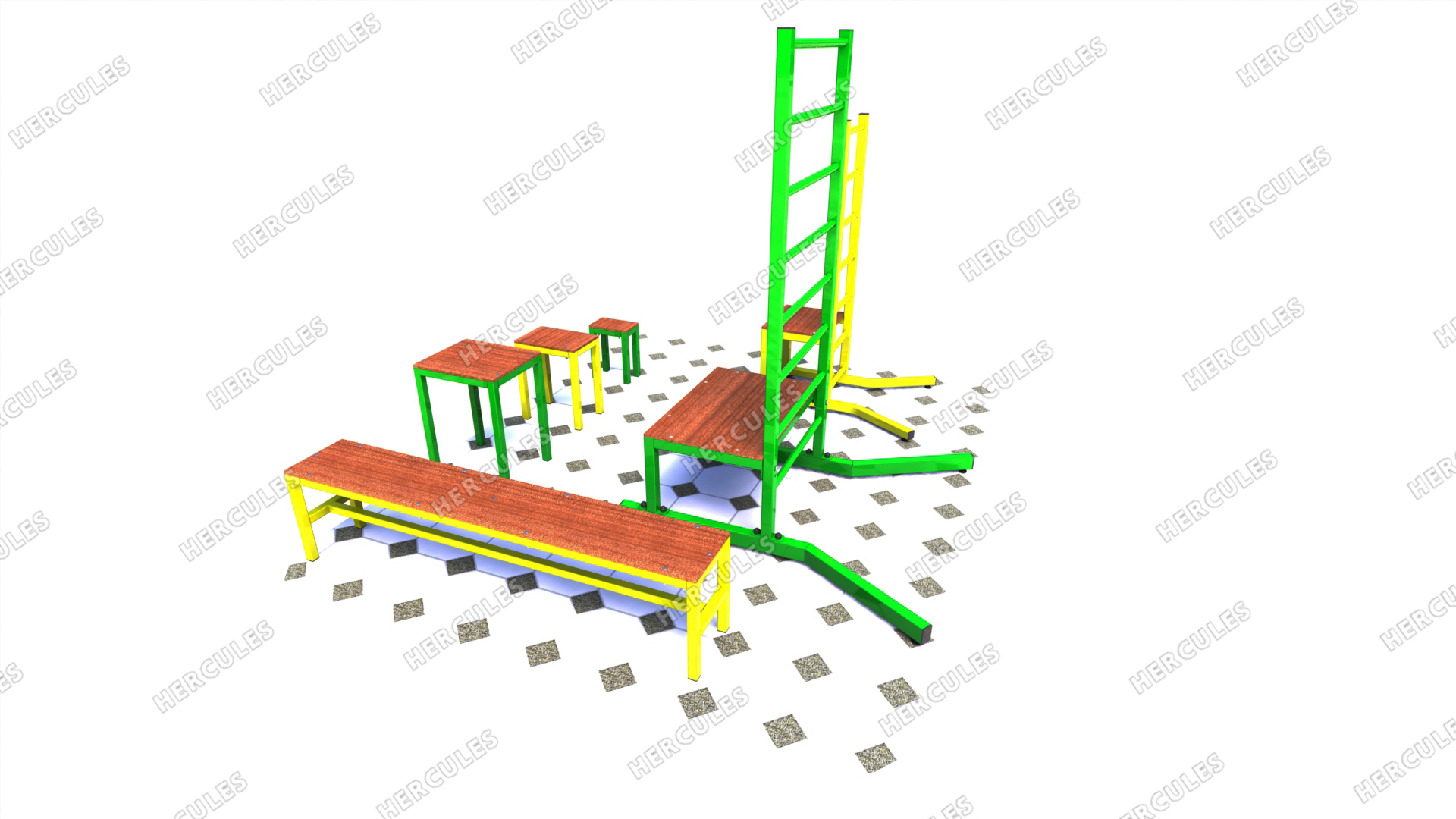 Набор оборудования для ЛФК (стул, скамейка, скамейки-вкладыши)
