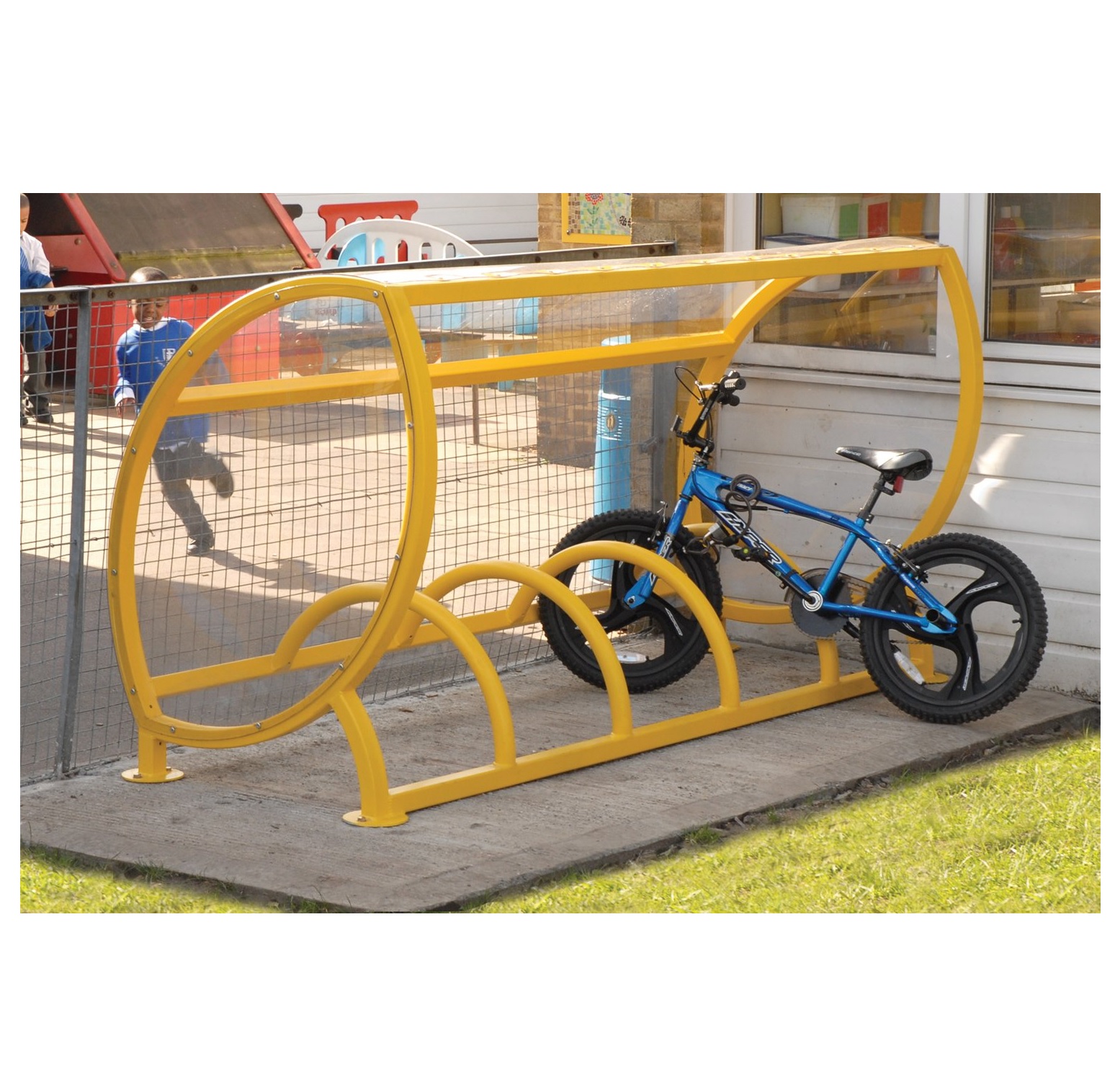 Крытая велопарковка для детских велосипедов
