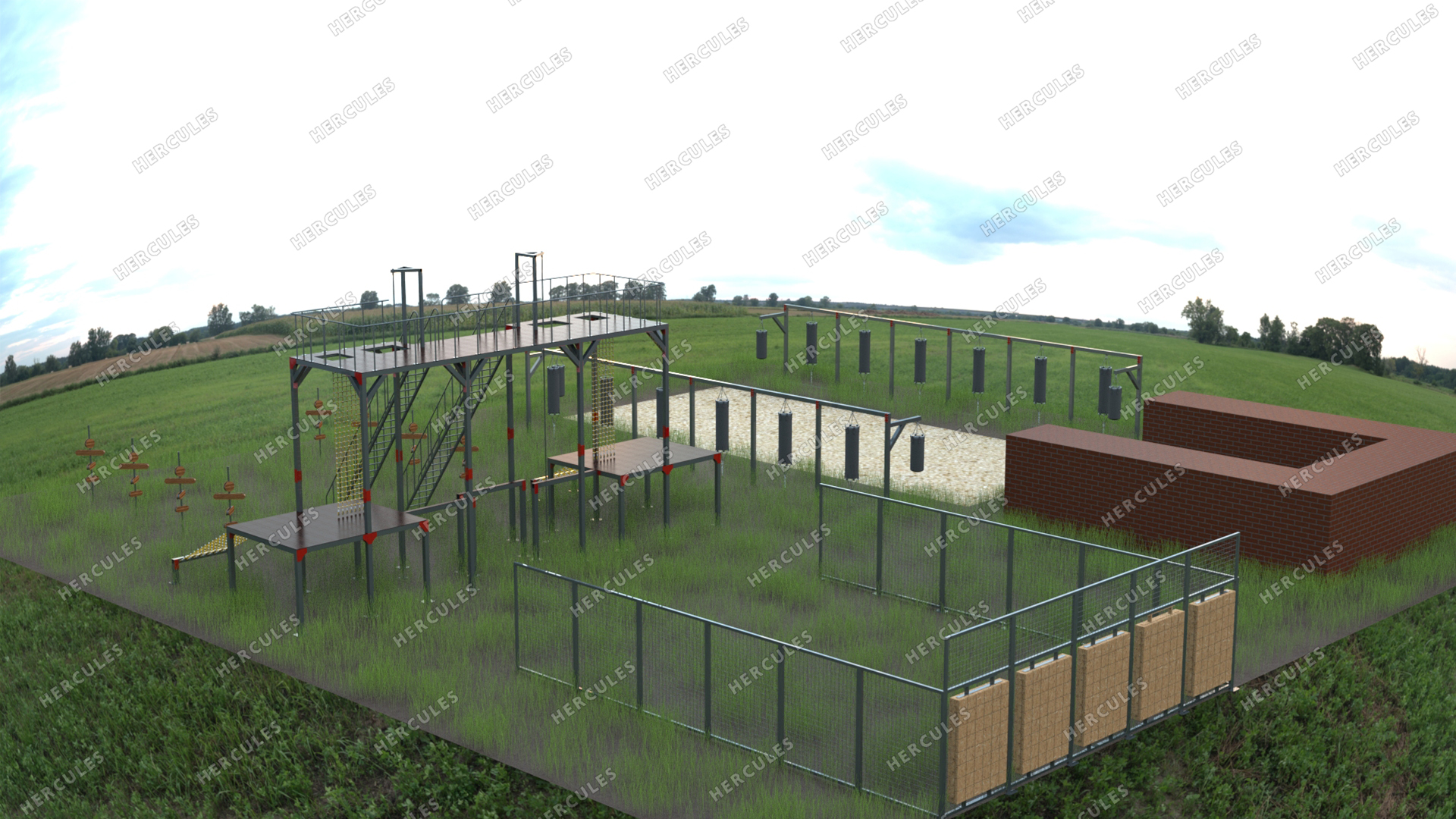 Площадка для рукопашного боя и обучения метанию холодного оружия