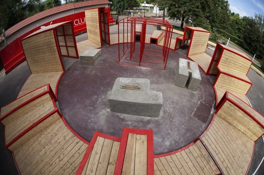 Площадка для паркура круглая стальная