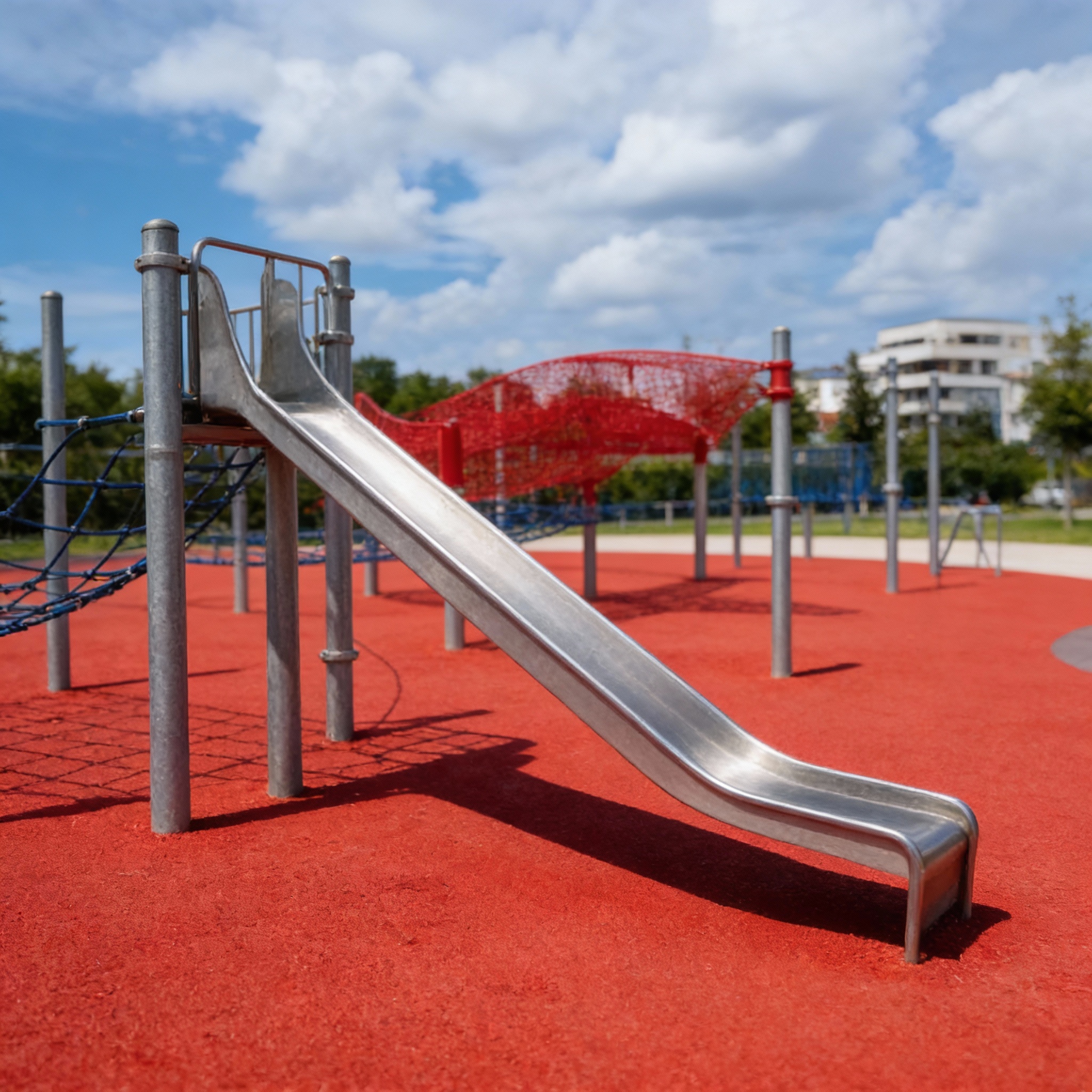 Горка из нерж.стали с сеткой для лазания "Приключение"