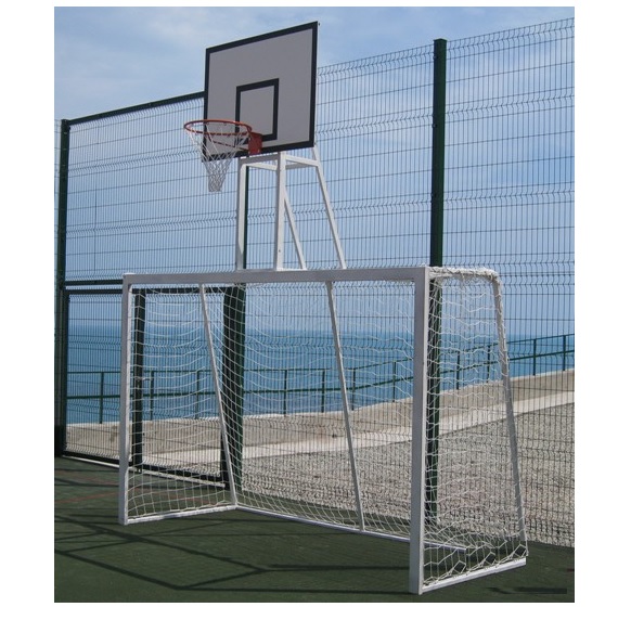 Баскетбольная стойка уличная антивандальная с воротами для минифутбола