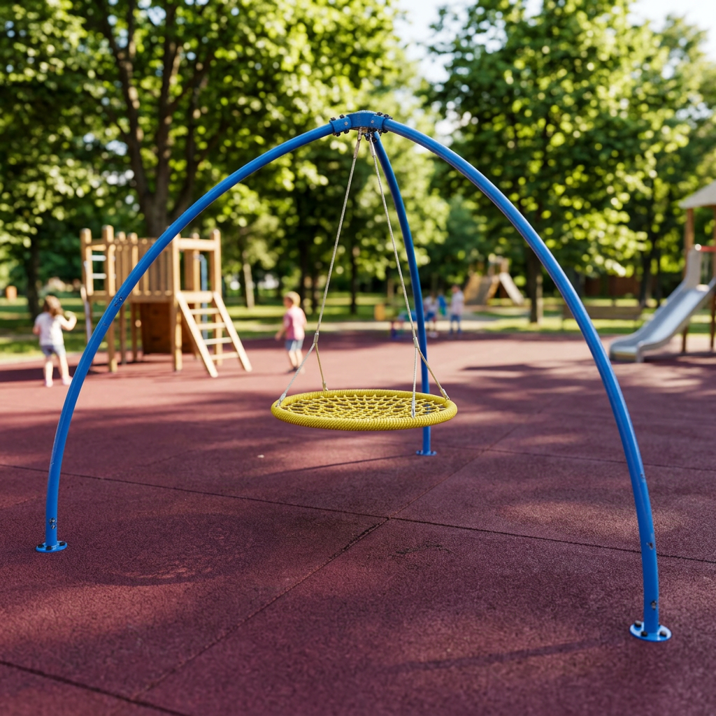 Качели-гнездо на трех опорах