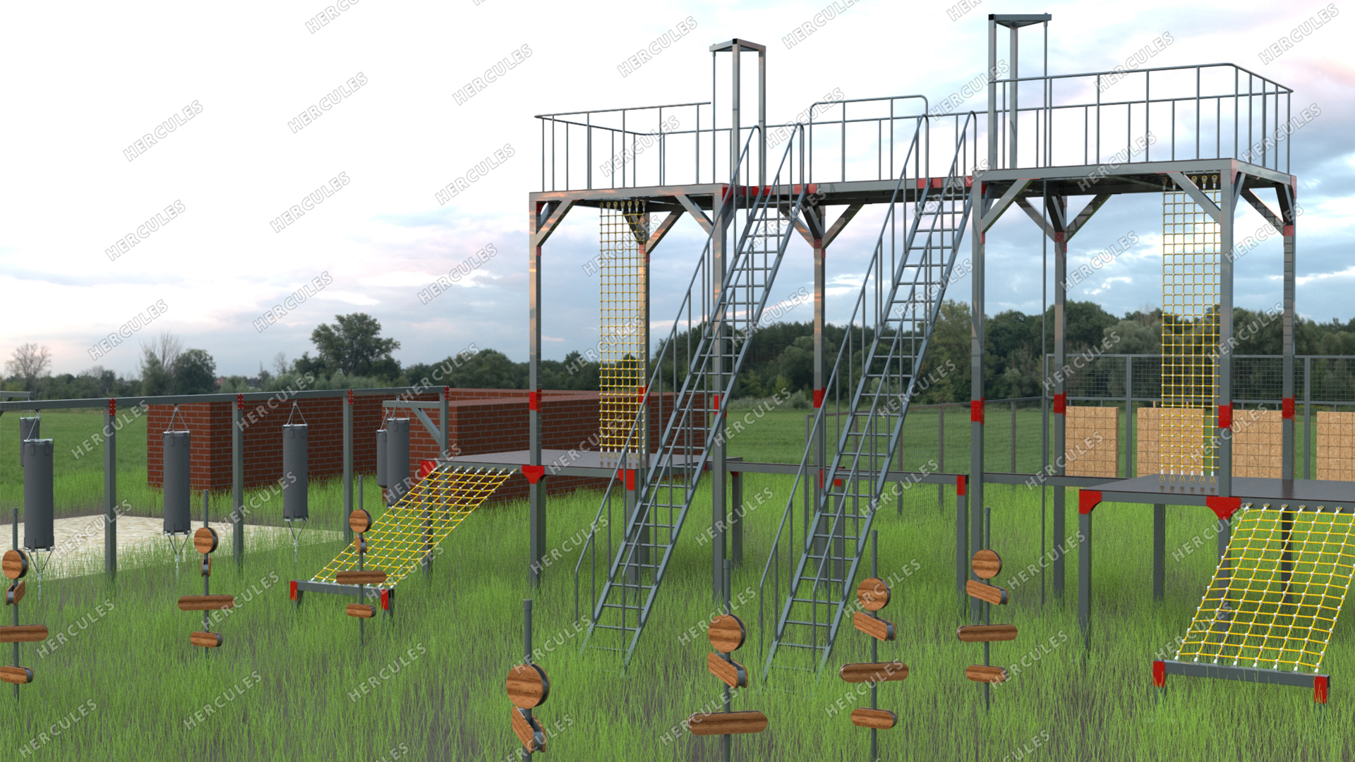 Площадка для рукопашного боя и обучения метанию холодного оружия
