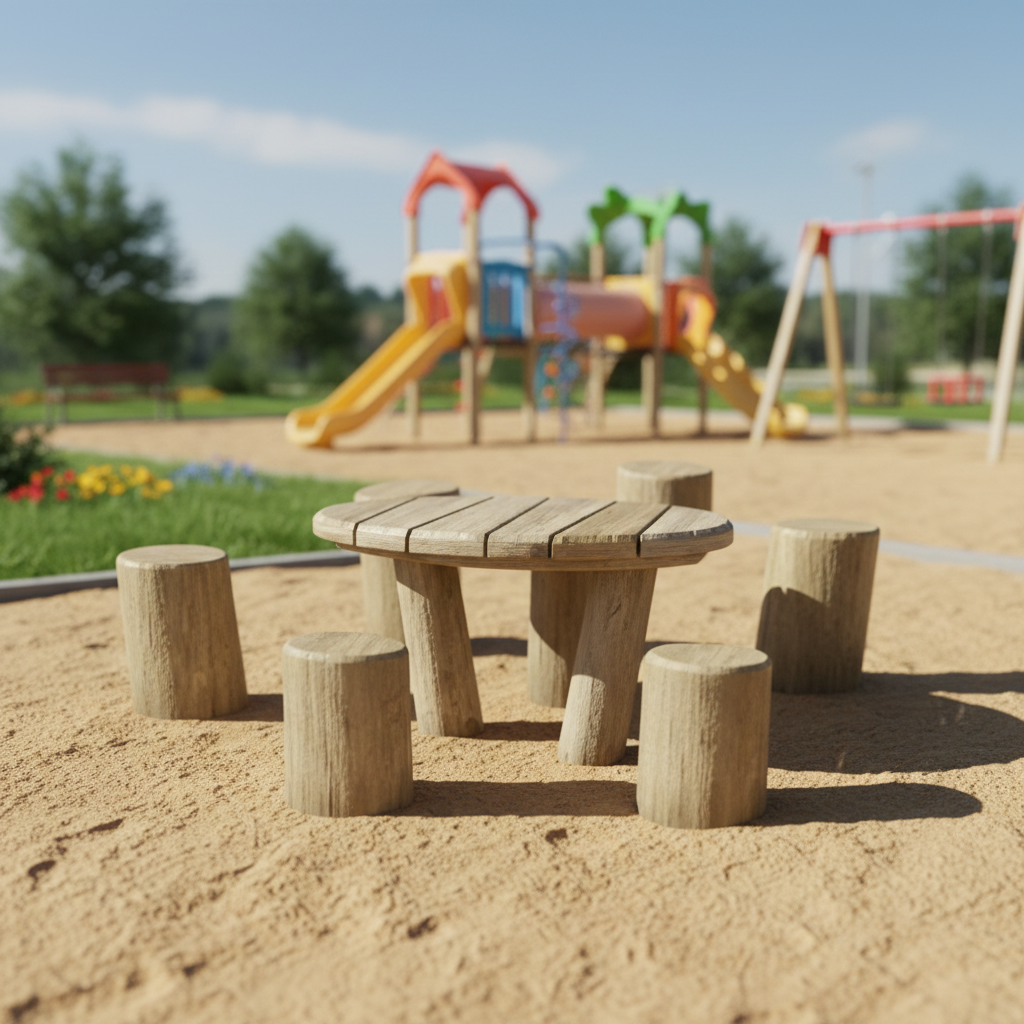 Стол с пеньками