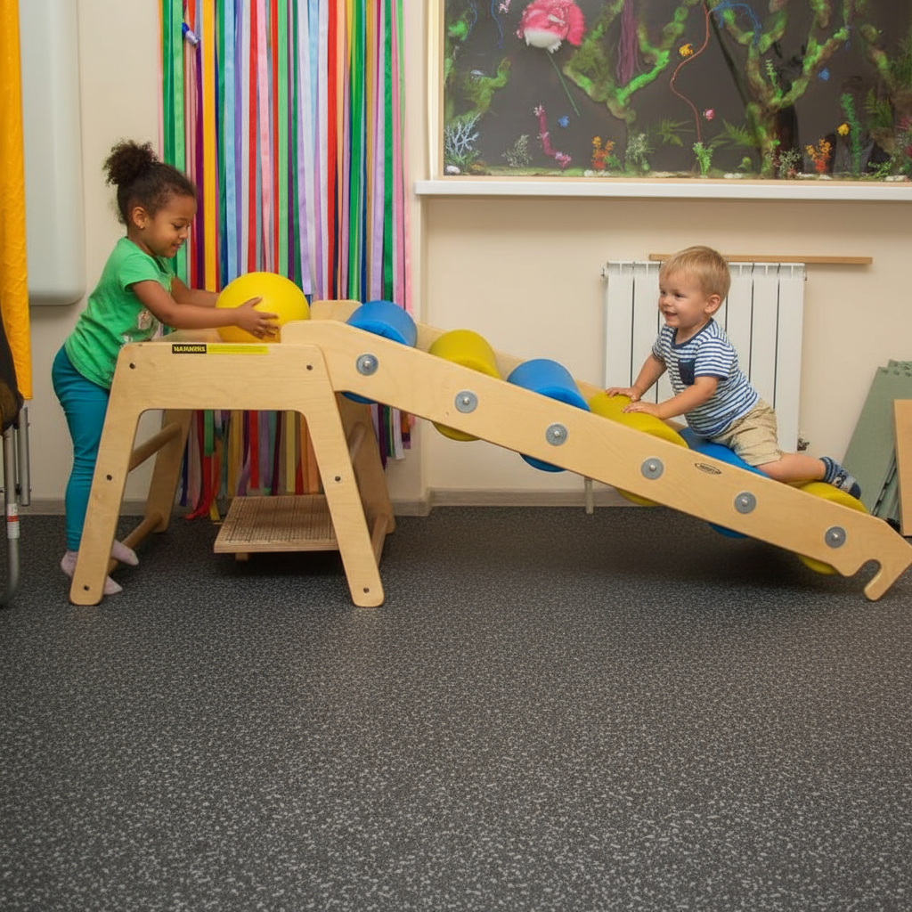 Горка для ЛФК с крупными мягкими роликами