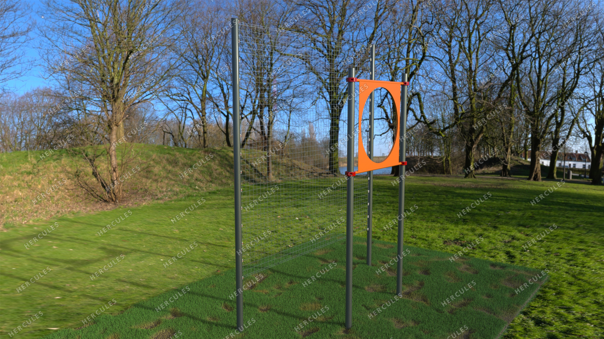 Мишень (на хомуах) на стойках круглая для выполнения испытания «Метание теннисного мяча в цель дистанция 6 м», диаметр отверстия 90 см 