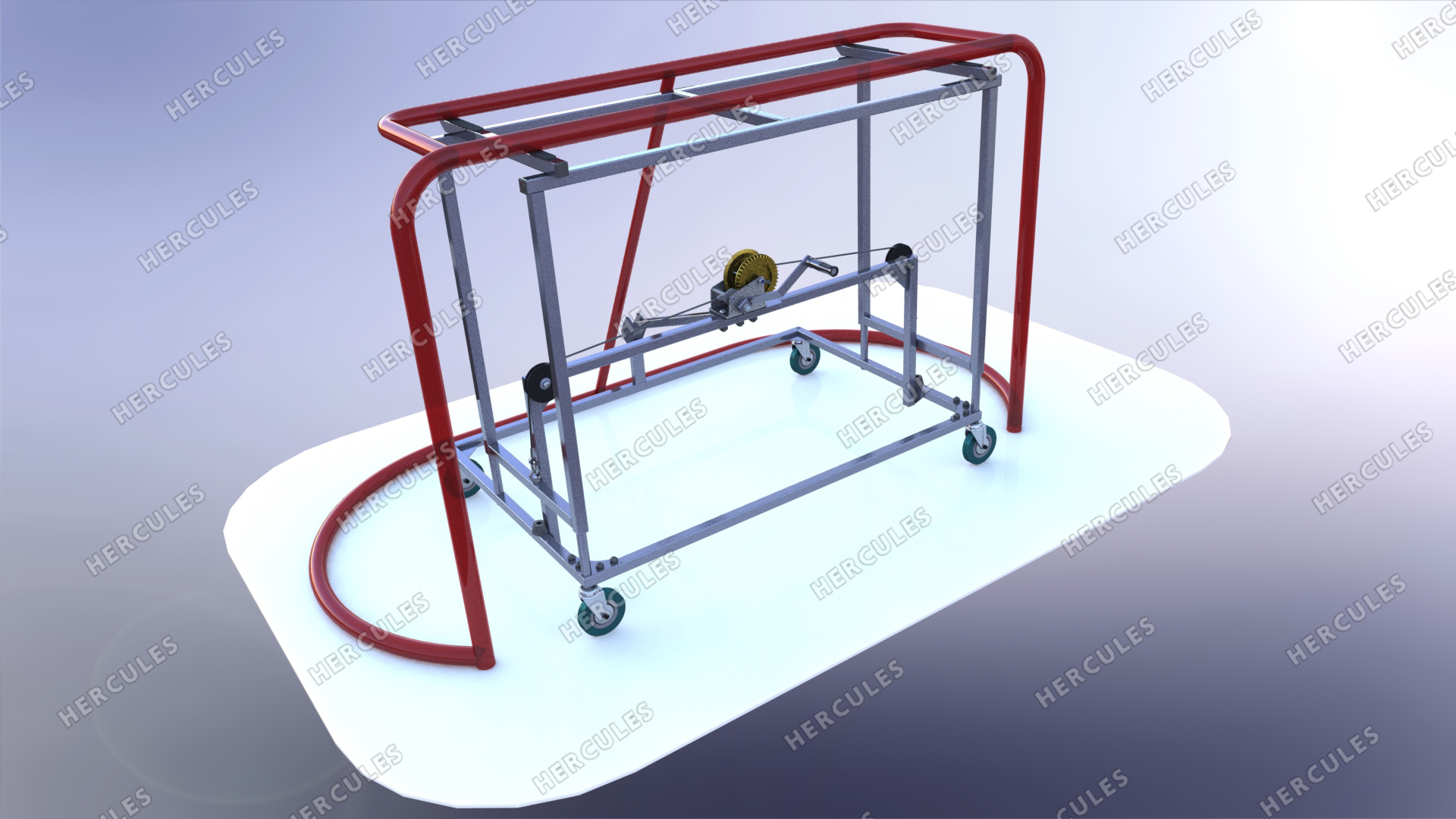 Тележка для перевозки хоккейный ворот с функцией подъема