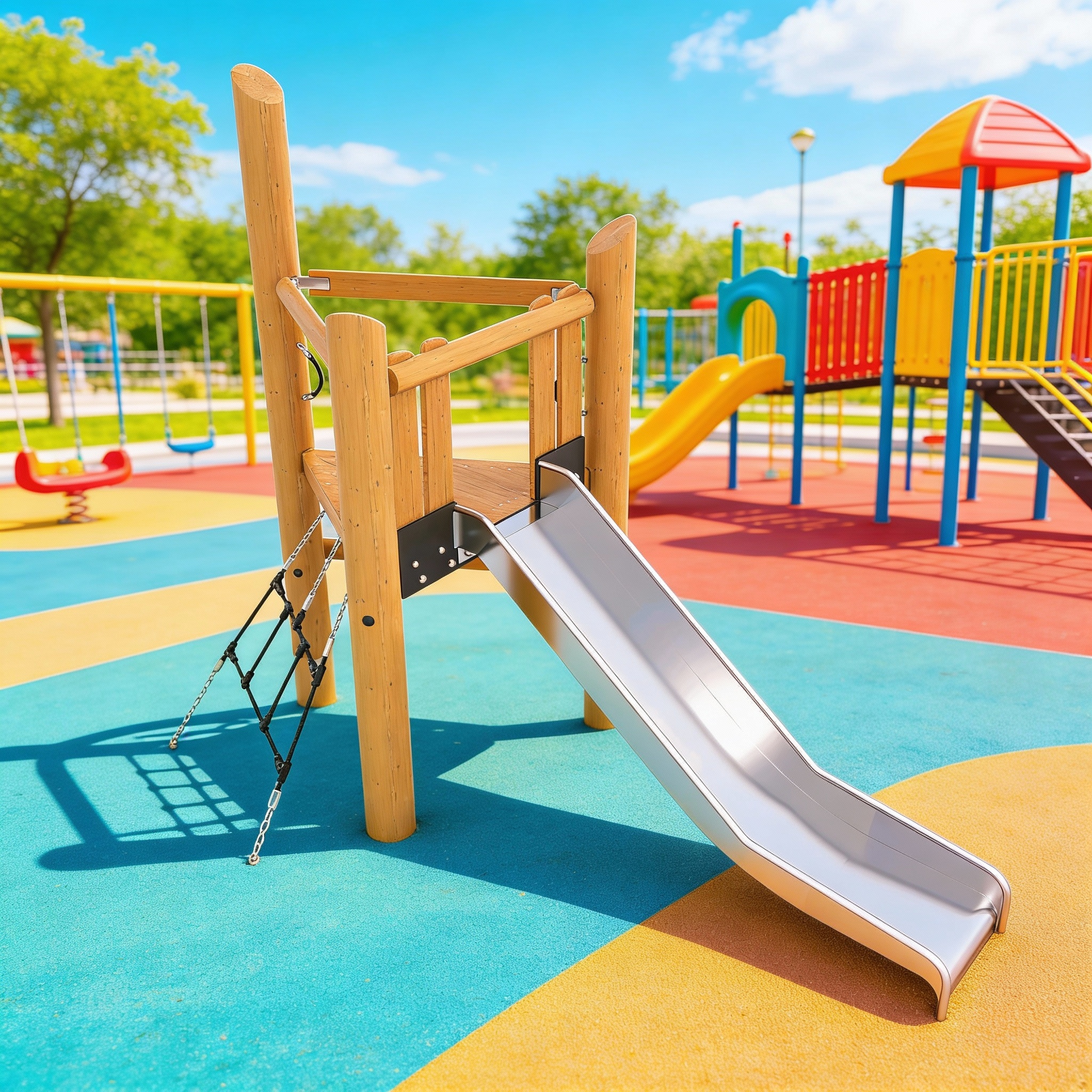 Комплекс для лазания Вышка пожарного с горкой мини