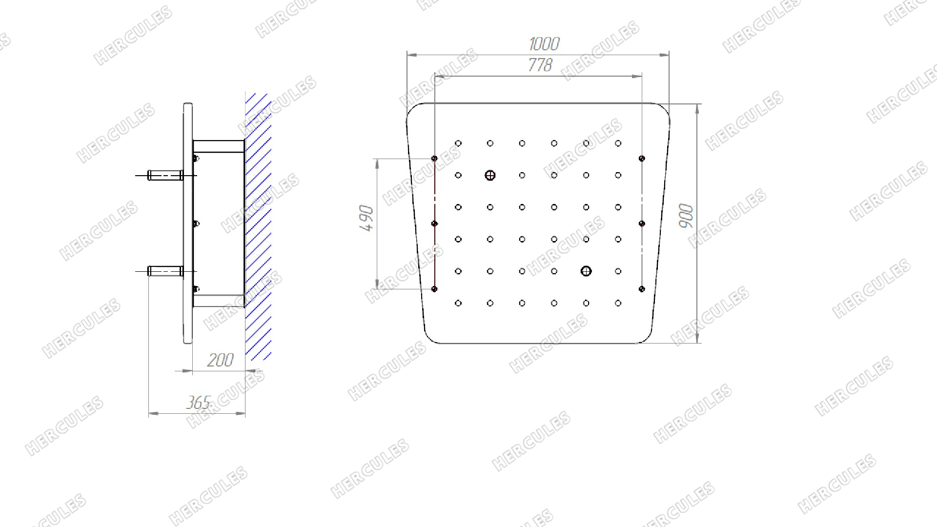 Скалодром с переставляемыми ручками-зацепами
