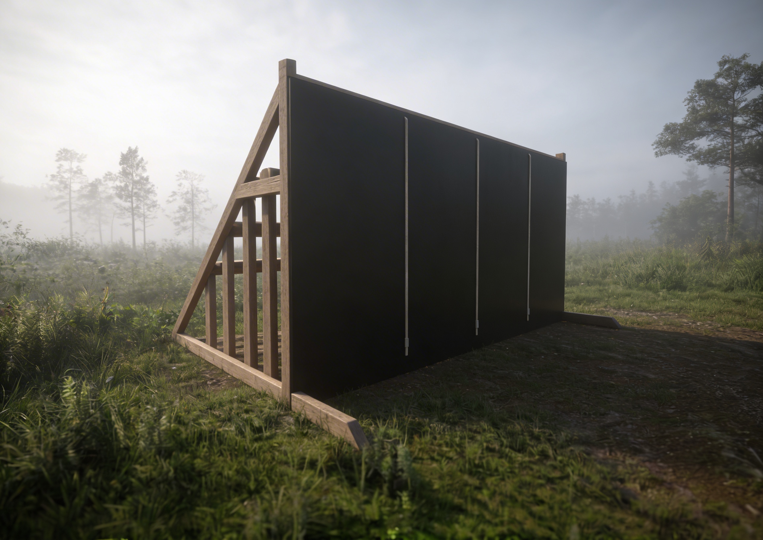 Забор с бревнами - элемент полосы препятствий Разведчик