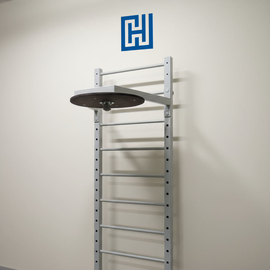 Шведская стенка с турником, платформой для пневмогруши, ловушкой для грифа штанги