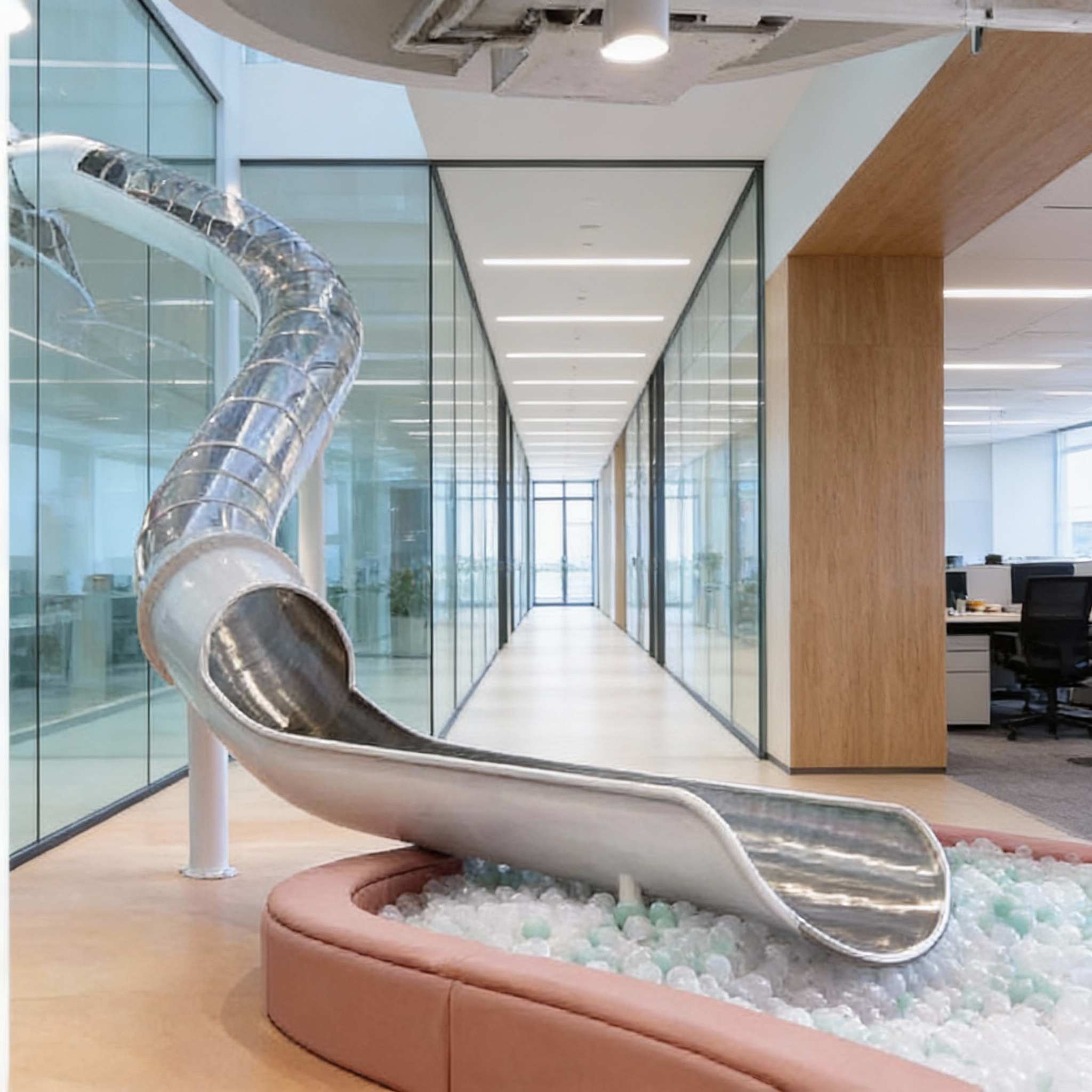 Светопрозрачная горка-труба