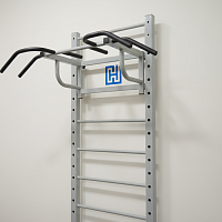 Шведская стенка с турником, платформой для пневмогруши, ловушкой для грифа штанги