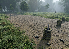 Башни из шин - элемент полосы препятствий Разведчик