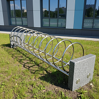 ВП-17-2 Велопарковка из камня и металла Кольца