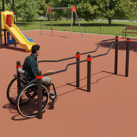 W-8.02 Брусья разноуровневые с подъездом для кресло-коляски