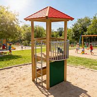 Деревянная башня для игр с песком