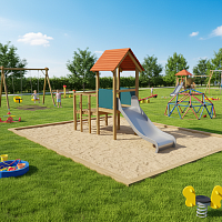 Маленькая площадка для игр с песком