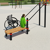 W-8.06 Брусья наклонные со скамьей для инвалидов-колясочников
